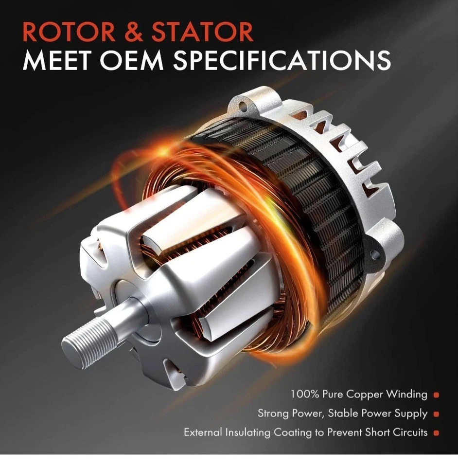 New Alternator for BMW E84 X1 2013 135i 335i 170A 12V CW 7-Groove Clutch Pulley - Image 4 of 4