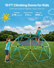 10FT Kids Climbing Dome Jungle Gym with Swing Hammock 1000LBS