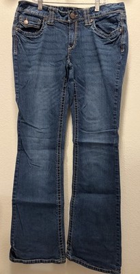 Jade Jeans Women's Straight Jeans Boot Cut Stretch Embroidered Size 11/12