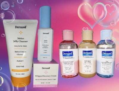 6pc DERMASIL Skincare Bundle ~Full Routine~ Jelly Cleanser, Toners, Serum, Cream