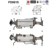 AS DPF Rußpartikelfilter Dieselpartikelfilter FD5015 Cordierit für MAZDA CR CR19