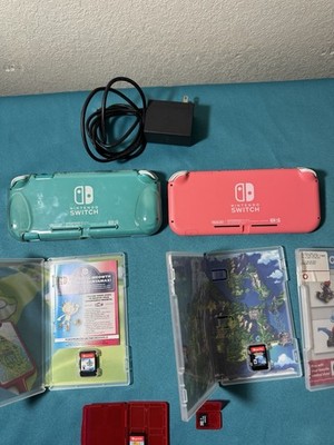 Nintendo Switch Lite Bundle Coral & Turquoise + 4 Games + Nintendo Switch Lite Bundle Coral & Turquoise + 4 Games +
