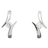 Basic Silber Ohrringe 05.2052 Damen Creolen Sterling-Silber 925 Weiß Zirkonia