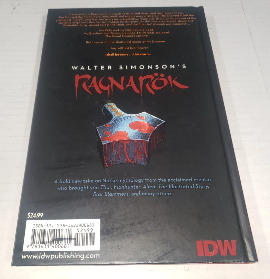 Ragnarok Last God Standing Walter Simonson (2015, primera impresión, tapa dura IDW) Foto 2 de 3