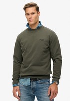Superdry Sweatshirt Long Sleeve Crew Neck Pullover Essential Logo Top Grey Green