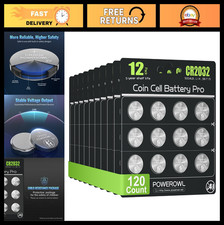 CR2032 Lithium Coin Battery 120 Pack - 3V Replacement for Airtag, Key Fob, Remot