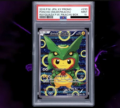 New ListingPokemon Poncho-Wearing Pikachu Rayquaza Japanese Full Art Promo 230/XY-P PSA 10