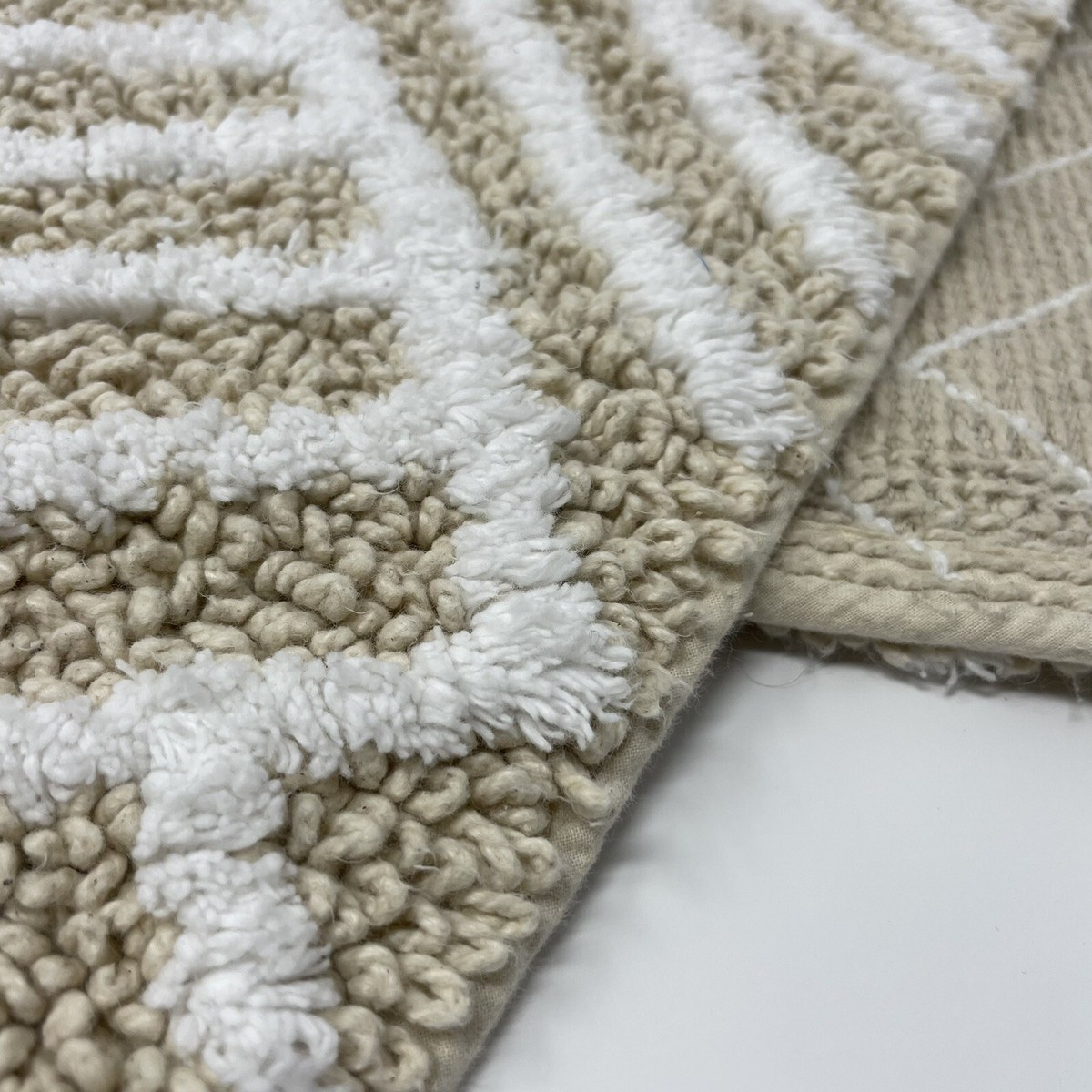 Lauren RALPH LAUREN Bath Rug 21x34 Beige 100% Cotton Anti