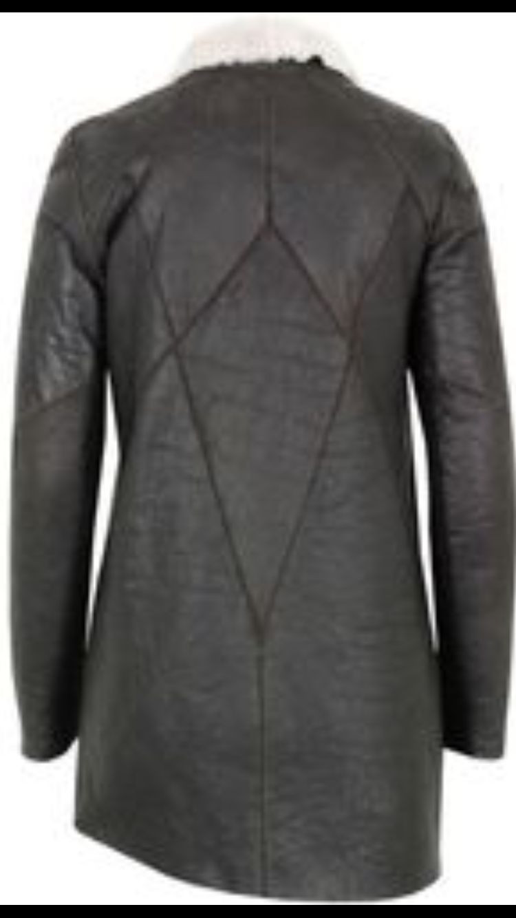 Helmut Lang $2195 Weathered Shearling Leather Jacket Coat S image 4