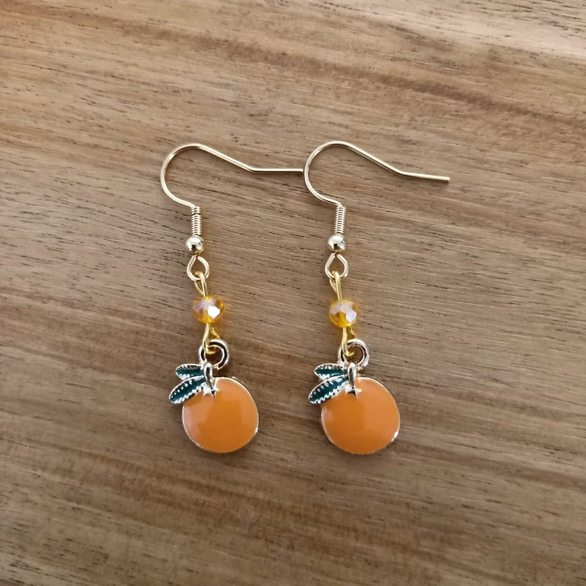 Cute Orange Fruit Dangle Earrings s s gold Hooks AUS Free Postage