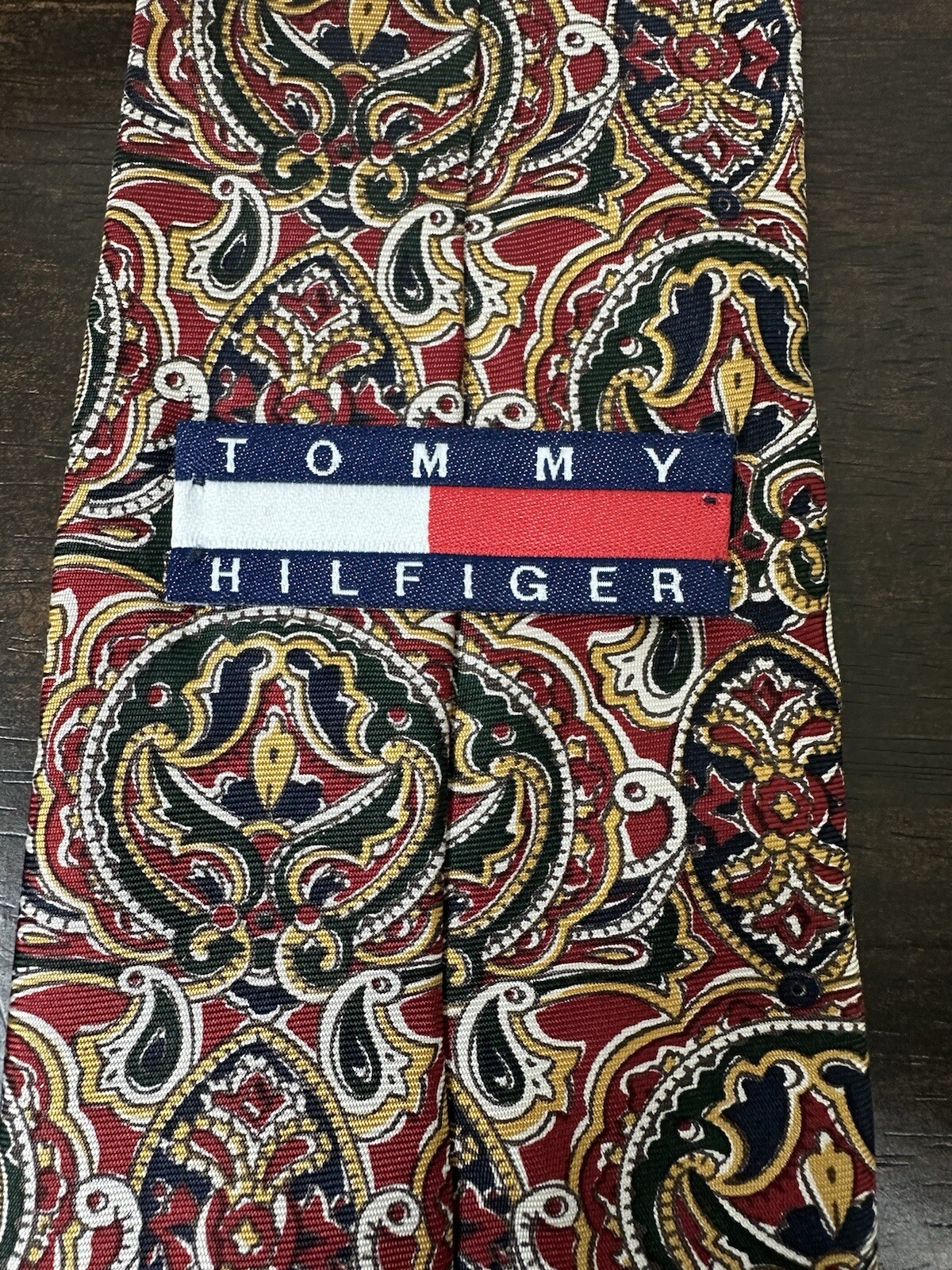 Tommy Hilfiger Vintage 1990 Multicolor Paisley Silk Tie 100% Italian