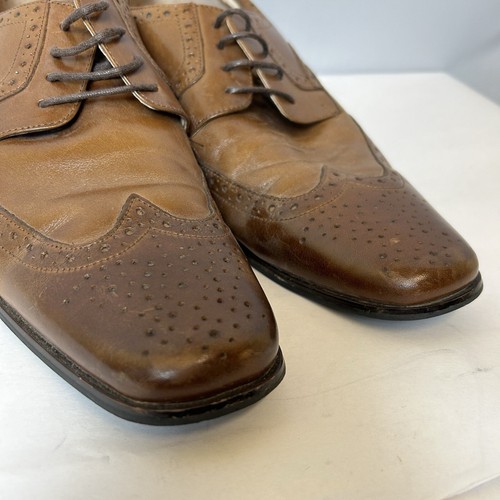 Zapatos de vestir Stacy Adams para hombre 11 marrón Oxford cuero equilibrio hechos por el hombre - Imagen 7 de 15