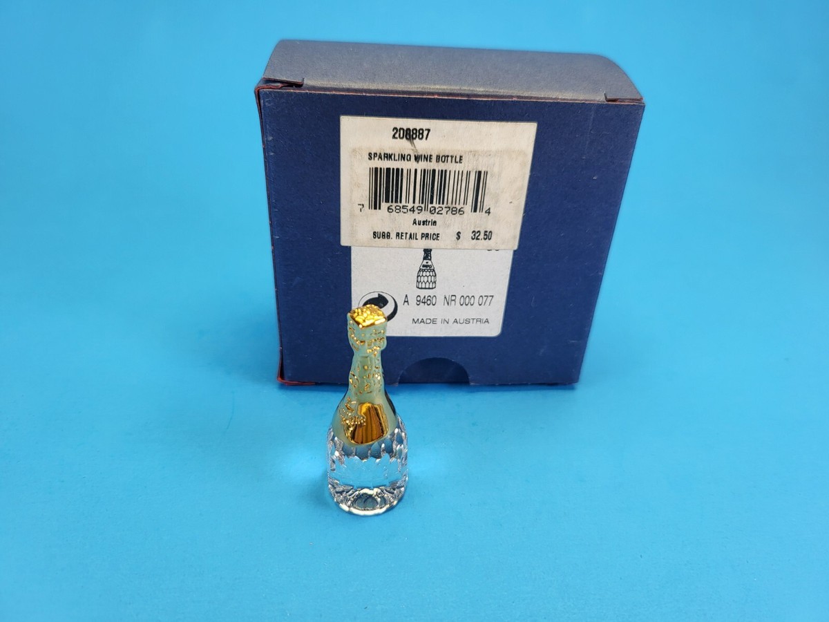 Swarovski Figurine Crystal Memories Sparkling Wine Bottle Gold