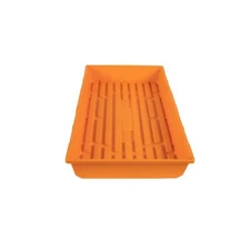 SUNPACK 10” x 20” Mega Plastic Seed Starting Tray, Orange, 2.5”
