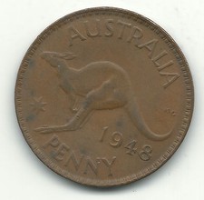 A VERY FINE VF 1948 (MELBOURNE) AUSTRALIA LARGE PENNY COIN-JUL276