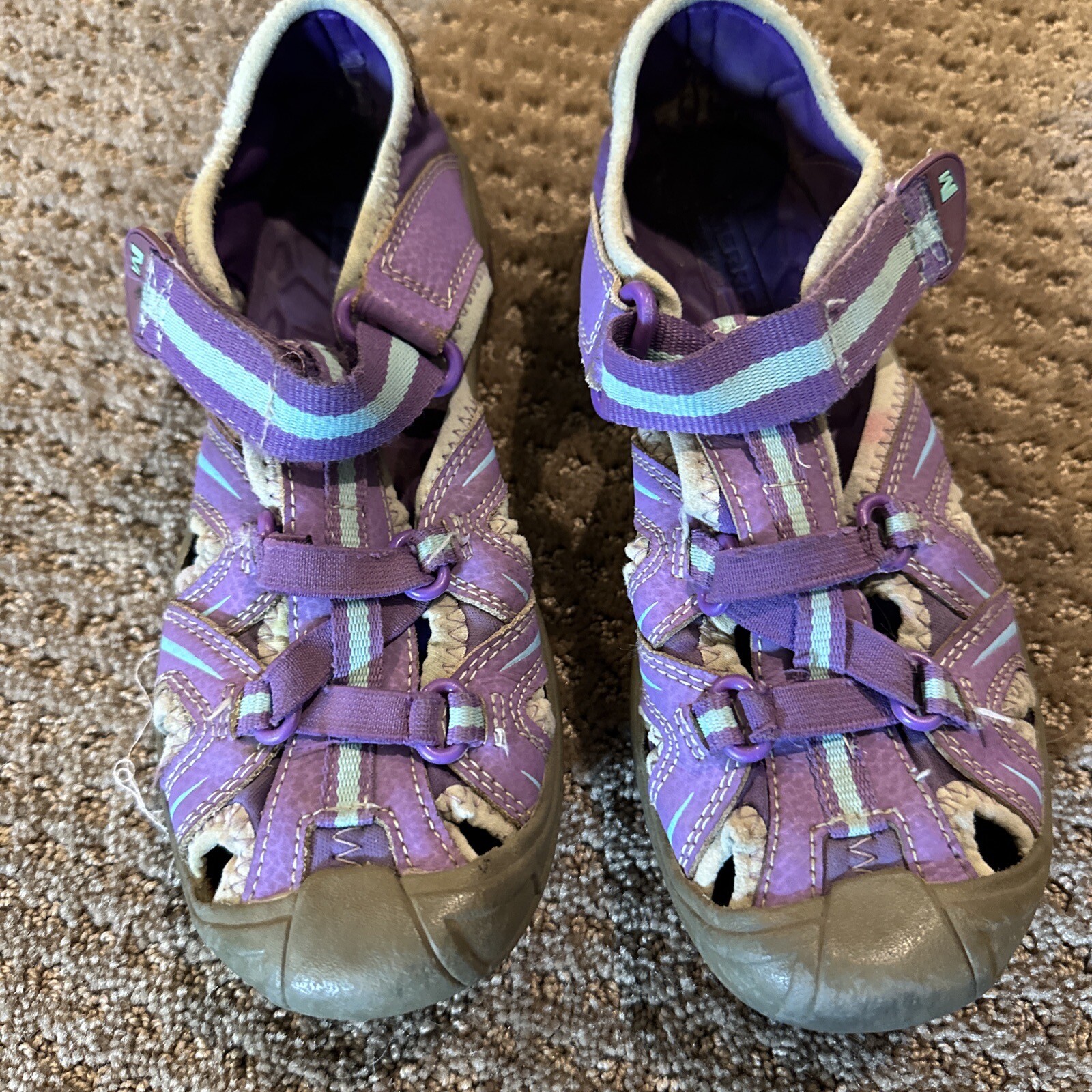 Merrell Bambini Taglia 2 Hydro Hiker Sandalo Scarpe Acqua Viola Teal