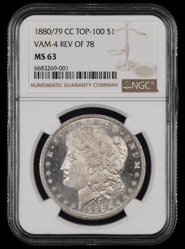 1880/79 CC VAM 4 Reverse of 1878 Top 100  $1 NGC MS63 Semi Prooflike Fields