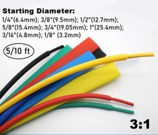 10FT Assorted Heat Shrink Cable Wire Tubing Tube Sleeve Kit Car Electrical Wrap