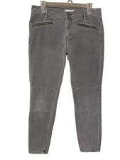 Loft Modern Skinny Ankle Corduroy Pants Women  s Size 8 Gray Zipper Pockets