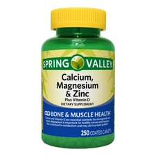 Spring Valley Calcium, Magnesium & Zinc Plus Vitamin D3 Coated Caplets, 250 Cnt 