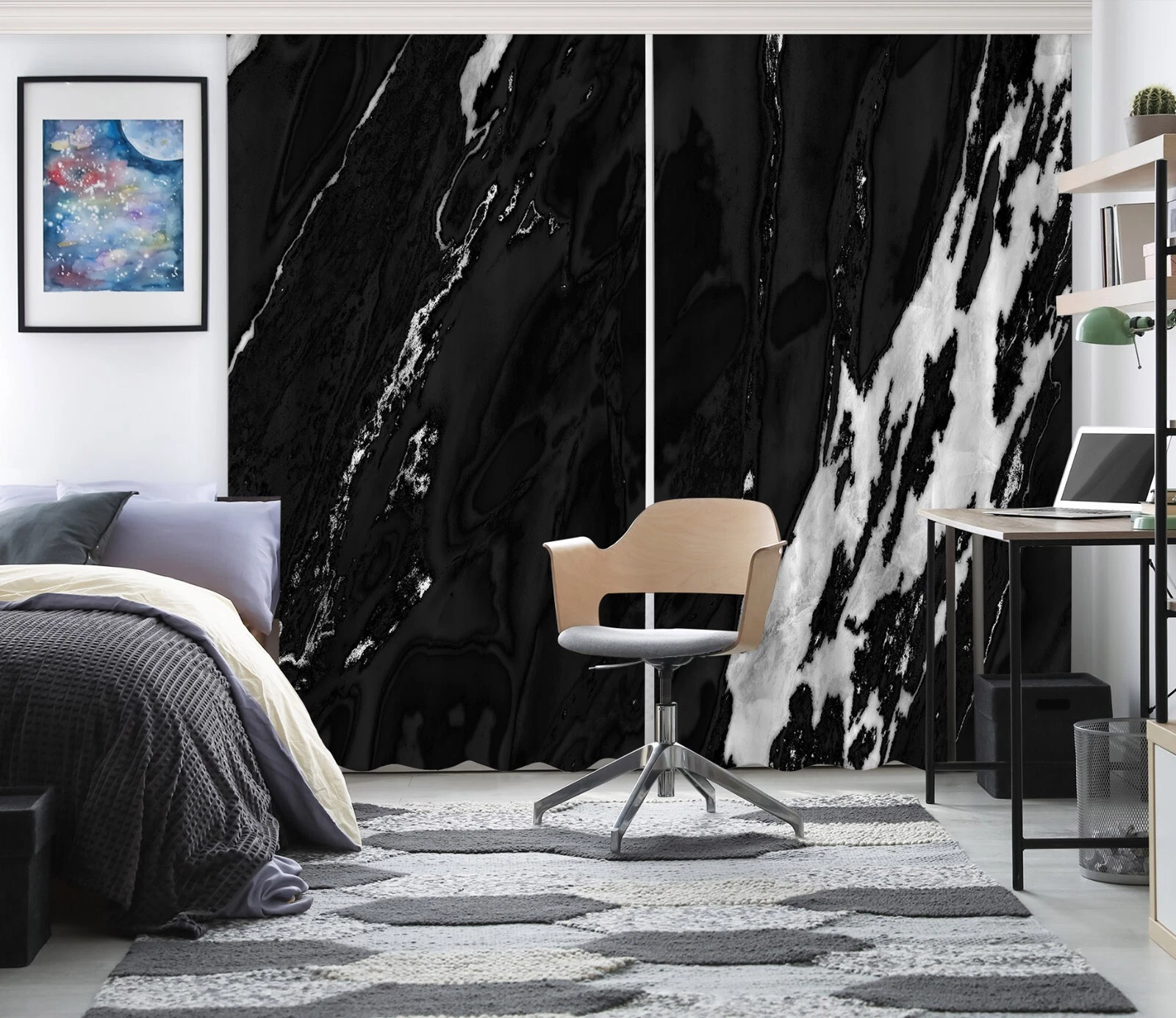 3D Plain Marble ZHUC5229 Photo Curtain Window Blockout Fabric Vera 2023