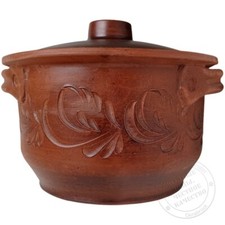 Keramiktopf aus rotem Lehm Topf Auflauftopf Schmortopf Gartopf Kochtopf 3 L