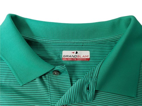 Grand Slam Golf Polo Shirt Mens XXL Short Sleeve Knit Collar Green Pinstripe - Picture 9 of 9