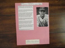 CRASH DAVIS(D-2001)Signed Trimmed Index Card w/8 x 11 Display w/Obit/Stats/Photo