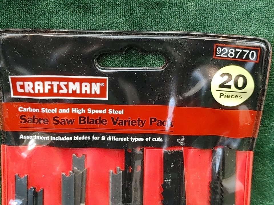Craftsman Sabre Saw Blade Assortment Pack 1/4 Inch Universal 20