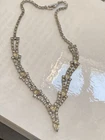 Vtg 1950’s - 16” PRONG SET RHINESTONE NECKLACE~COSTUME JEWELRY
