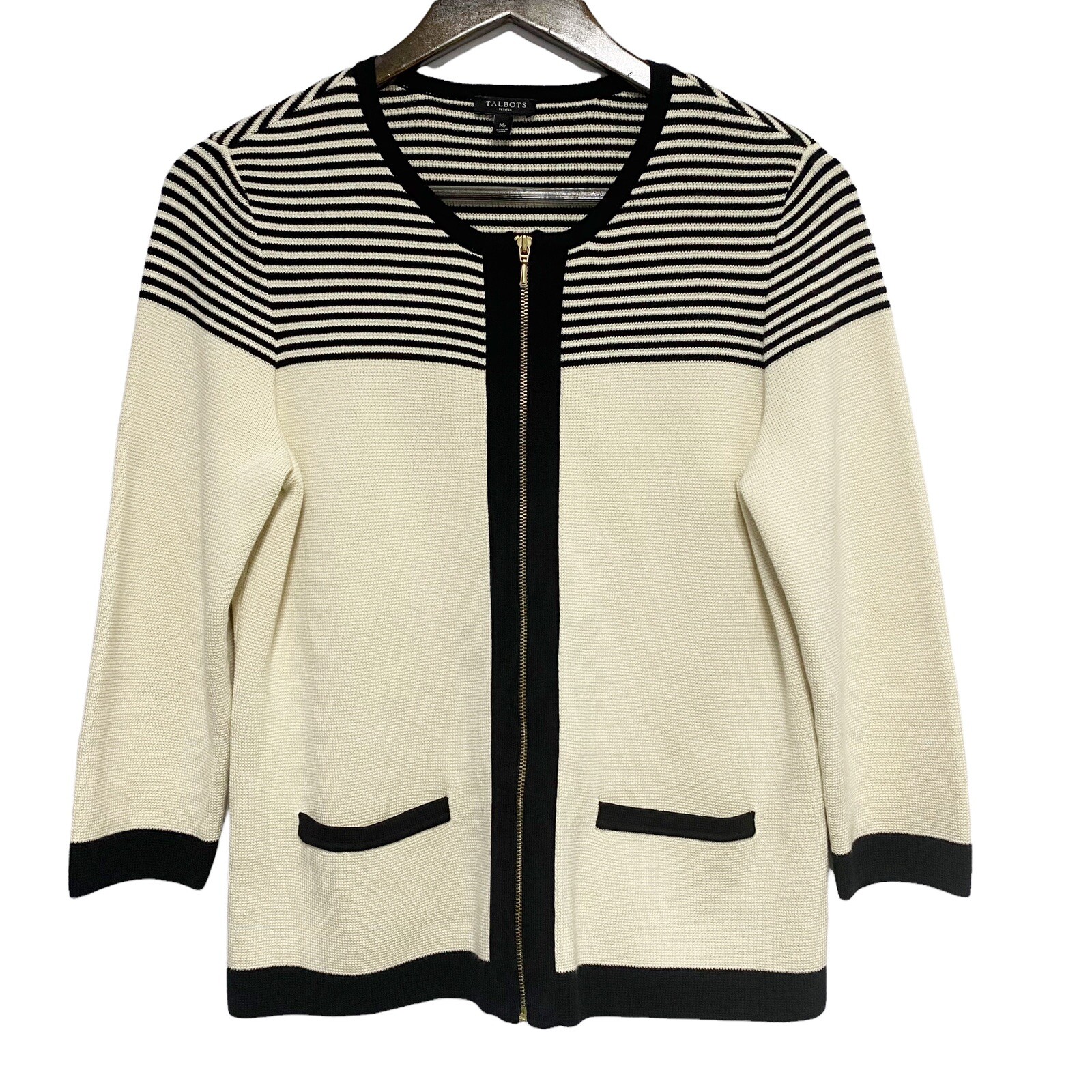 Talbots Cardigan Women M Petite Black 