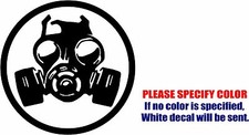 Gas Mask Hard Hat Graphic Die Cut decal sticker Car Truck Boat Window Wall 9"