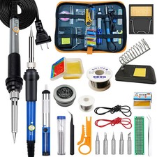 Soldering Iron Kit,60W Welding Tools Adjustable Temperature Solder Wick Wire US