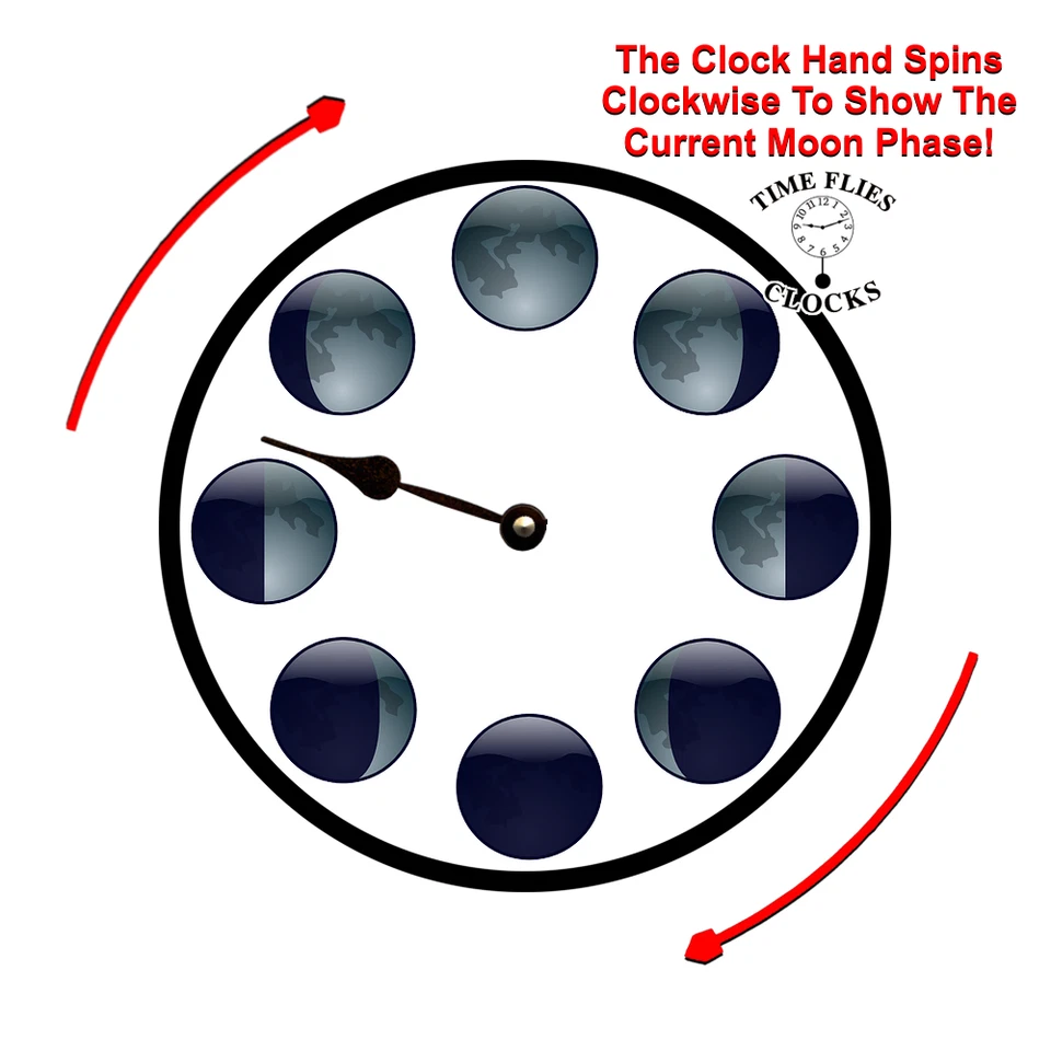 Black Moon Phase Clock - Image 3 of 4