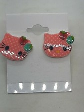 New Light Pink Hello Kitty Cat Kitten Stud Post Earrings