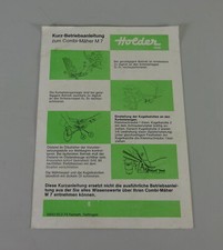 Quick operating instructions holder combi mower M 7 status 02/1973