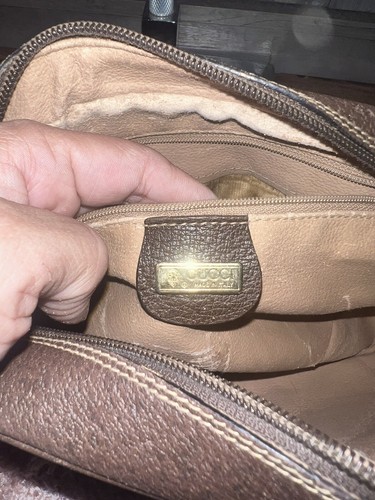 Gucci Brown Signature Monogram GG Vintage Crossbody Bag - Picture 11 of 15
