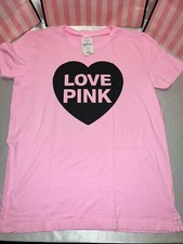 Victorias Secret PINK Original T Shirt Logo Heart NWT M