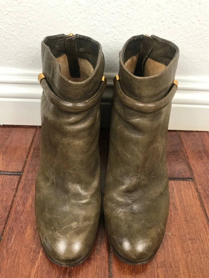 Aerin женщин оливковый серо-коричневый кожаный ботильоны размер обуви 8,5 М - Изображение 4 из 4