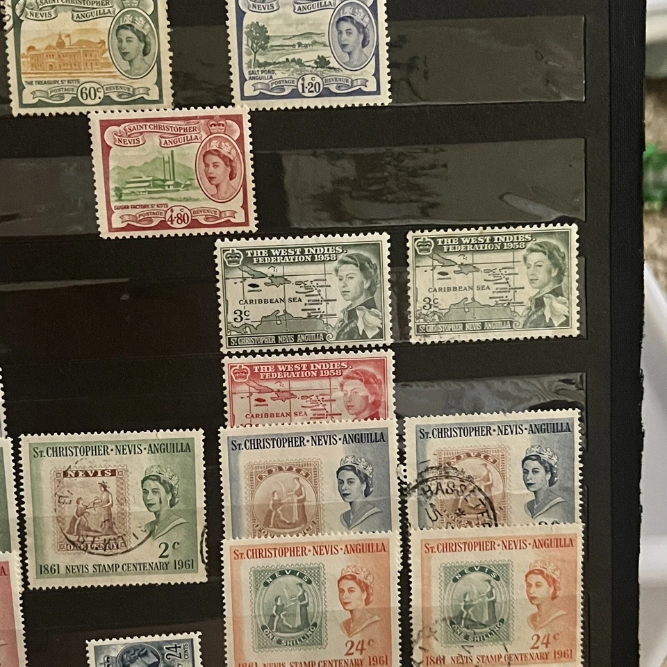 ST. CHRISTOPHER NEVIS ANGUILLA STAMPS STOCK PAGE CENTENARY CORONATION RED CROSS - Image 3 of 4