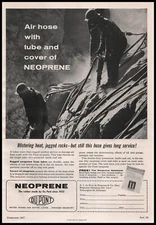 1957 Rock Quarry Workers Photo Du Pont Neoprene Air Hose Tube And Cover Print Ad