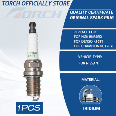Genuine TORCH K5RTI Iridium Spark Plug Replace for NGK BKR5EIX BKR5EGP BKR5E