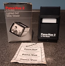 Pana-Vue 2 Lighted 2x2 Slide Viewer Black Comes w/Viewer/Pamphlet/Box Untested