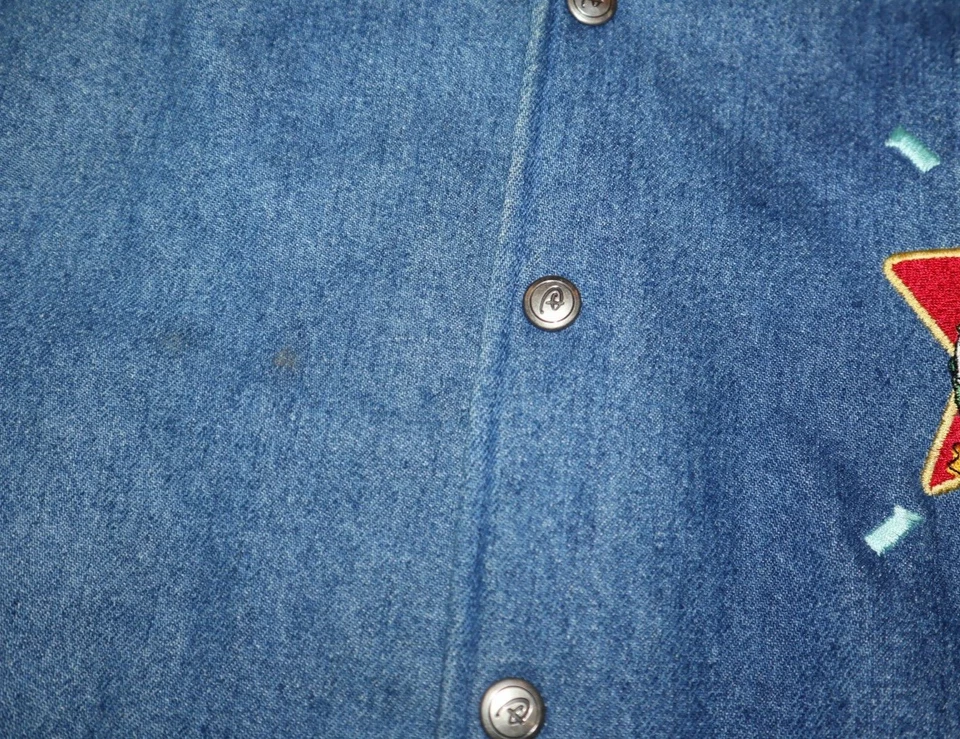 Chaqueta Universitaria Denim DONALD DUCK 60º ANIVERSARIO DISNEY STUDIOS Talla L EE. UU. DE COLECCIÓN Foto 4 de 4