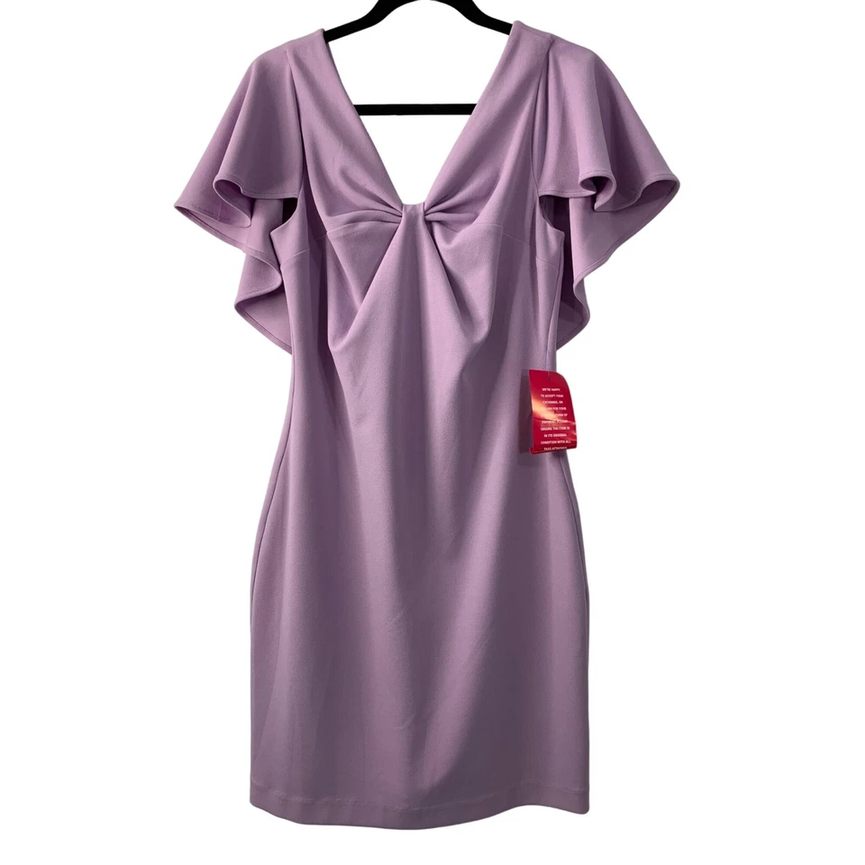 Vestido Belle Badgley Mischka Talla 8 M Capelette Primavera Pascua Nuevo con Etiquetas 6619 Lavanda Foto 3 de 4