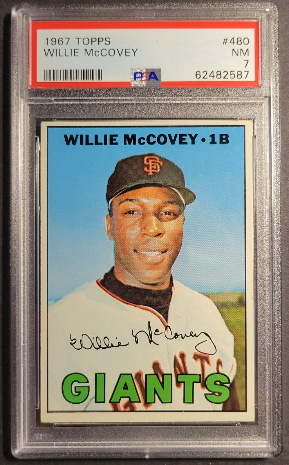 1967 TOPPS #480 WILLIE McCOVEY "STRETCH" PSA 7 SF GIANTS HOFer NICE SUPER