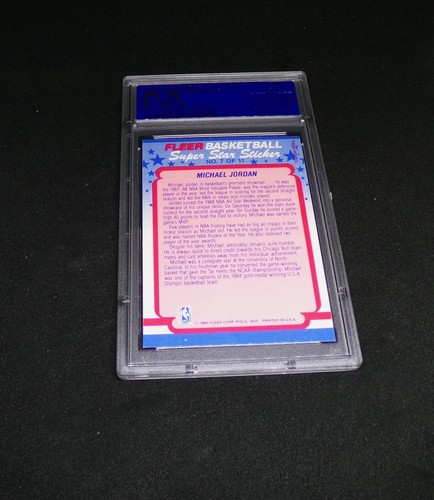 Jordan 1988 Fleer Sticker, #7, PSA7 , LOOKS AMAZING!! 9 All day long! - Picture 3 of 3