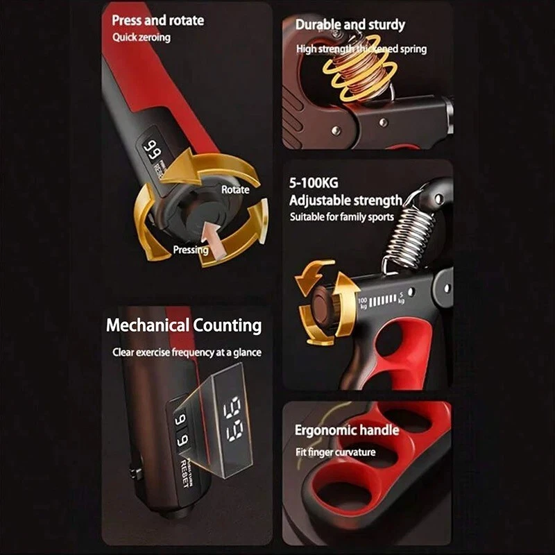 Empuñadura de mano Entrenador de potencia Entrenador de agarre Ajustable Gimnasio Ejercitador Foto 4 de 4