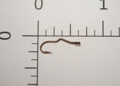100 MUSTAD #12 POPPER FLY TYING HOOKS SPECIAL KINK IN SHANK SPROAT RINGED 33937