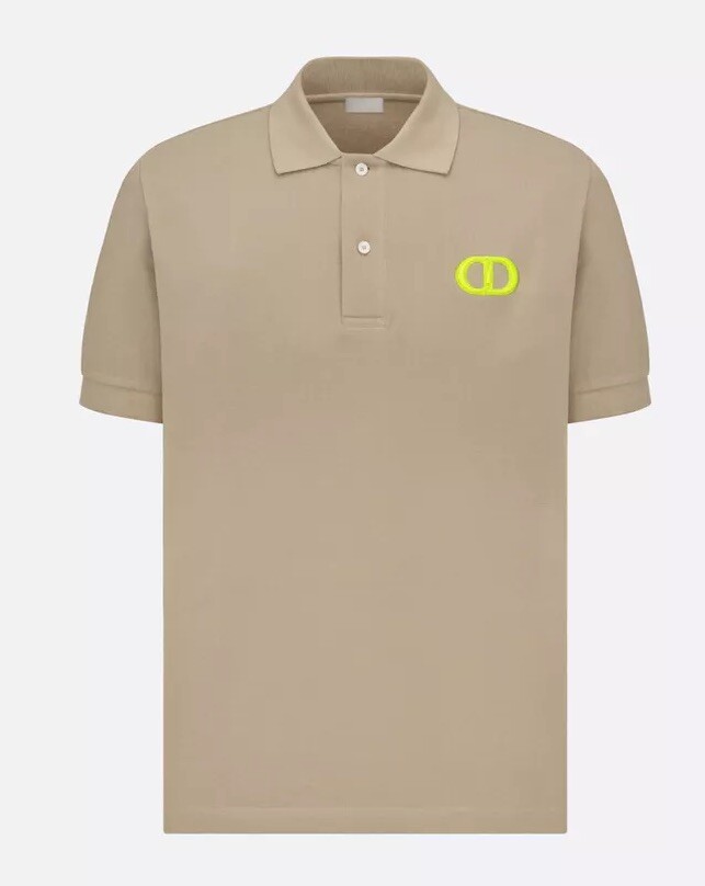 Christian Dior CD Icon Polo Shirt Beige Cotton Piqué | eBay